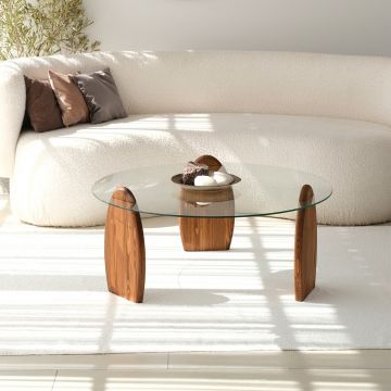 Masuta de cafea, Neostill, Surf, Castaniu / Transparent