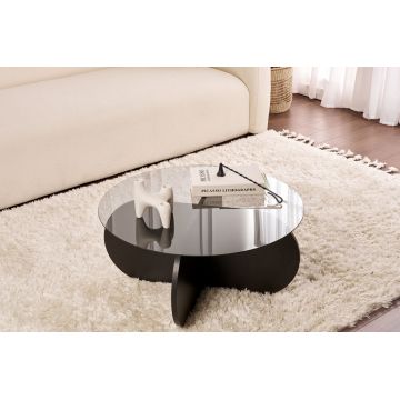 Masuta de cafea, Nordure, Aeris, Lemn negru / Transparent