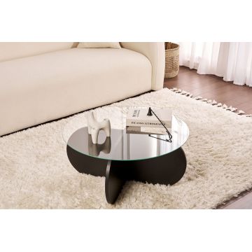 Masuta de cafea, Nordure, Aeris, Negru lemn / Fumuriu