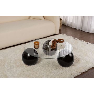 Masuta de cafea, Nordure, Miro, Negru/Transparent