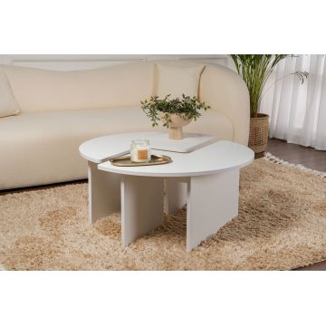 Masuta de cafea, Nordure, Moira, 90x41 cm, Alb natural