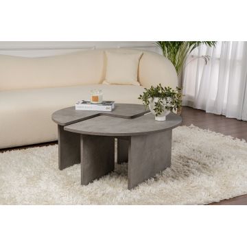 Masuta de cafea, Nordure, Moira, 90x41 cm, Gri beton