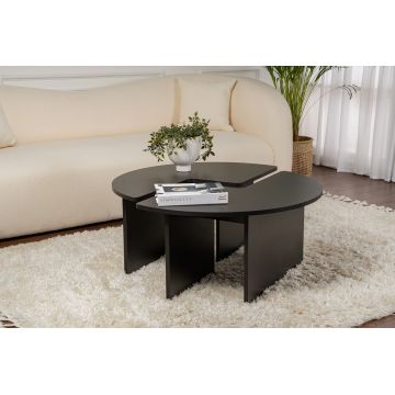 Masuta de cafea, Nordure, Moira, 90x41 cm, Negru din lemn