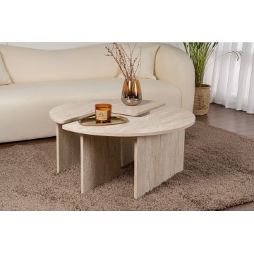 Masuta de cafea, Nordure, Moira, 90x41 cm, Travertin