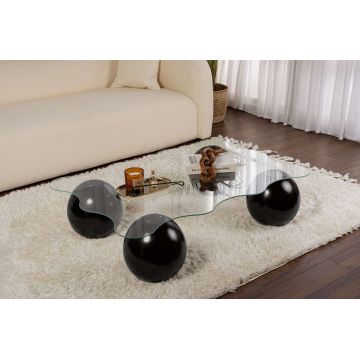 Masuta de cafea, Nordure, Noxa, Negru/Transparent