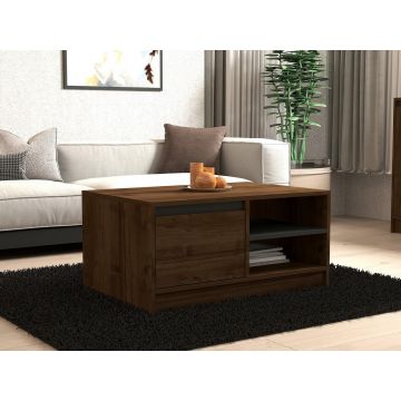 Masuta de cafea, Puqa Design, Ongu, 90x45x60 cm, PAL, Nuc / Antracit