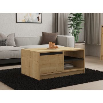 Masuta de cafea, Puqa Design, Sirek, 90x45x60 cm, PAL, Safir / Stejar / Antracit