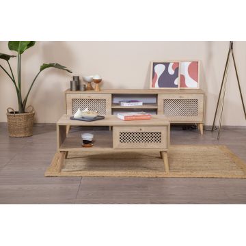Masuta de cafea, Wolina, Goose, 55x100x45 cm, Stejar