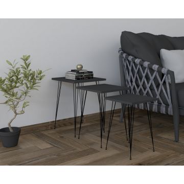 Masute, Puqa Design, Mali, PAL, Negru / Antracit