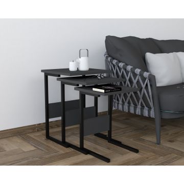 Masute, Puqa Design, Sali, PAL, Negru / Antracit