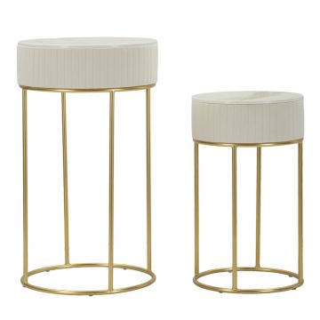 Mauro Ferretti Set De 2 Masute Inalte Cm Ø 50X90-40X68 | Aosom Romania