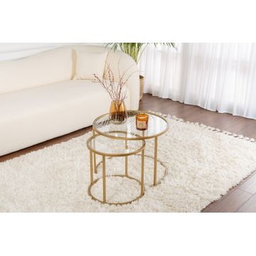 Set masuta de cafea, Nordure, Aurum, Auriu / Transparent