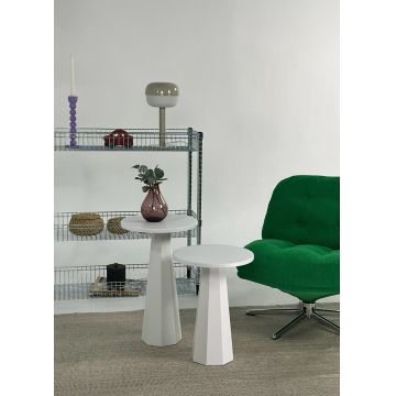 Set masuta de cafea, Rotexa, Lilyum (57 + 47), Alb