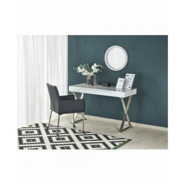 Birou B31, MDF alb 120x55 cm cu picioare cromate