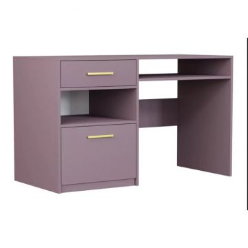 Birou Bali 2, design compact, blat rezistent, PAL melaminat, 125x82x58 cm, roz