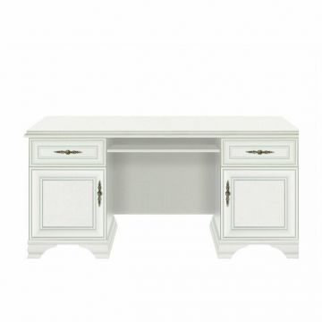 Birou Idento BIU2D2S, 2 dulapuri și 2 sertare, MDF și PAL laminat, 160x74x78 cm, alb alpin