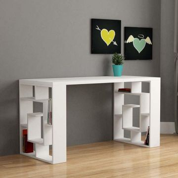 Birou Labirint, Alb, 140x60x75 cm