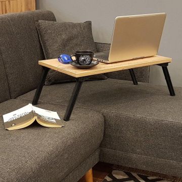 Birou Laptop Pliabil Atlantis, Stejar, 60 x 25 x 35 cm