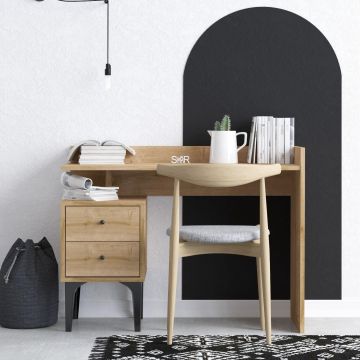 Birou Puuk cu 2 sertare, Stejar, 100x80x45 cm