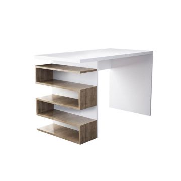 Birou Robin, Alb - Nuc, 120x60x75 cm