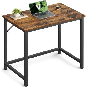 Birou, Vasagle, 80x50x75 cm, PAL/otel, maro rustic