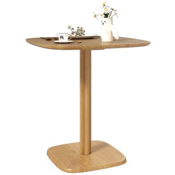 HOMCOM Masă de dining pentru 4 persoane masă de bucătărie stil modern cu blat aspect lemn, 70 x 70 cm, lemn natural | Aosom Romania