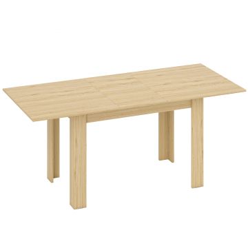 HOMCOM Masa extensibilă, 140-180 cm, finisaj lemn natural, pentru 6-8 persoane | Aosom Romania