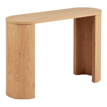 Masă consolă în culoare naturală cu aspect de lemn de stejar 38x114 cm Bibione – House Nordic