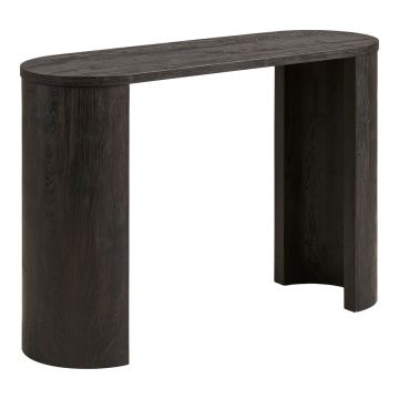 Masă consolă maro închis cu aspect de lemn de stejar 38x114 cm Bibione – House Nordic