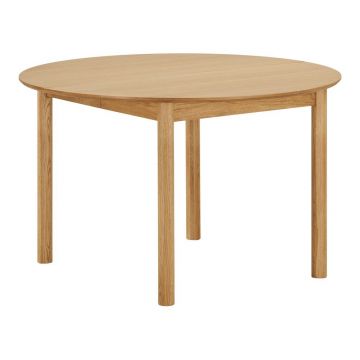 Masă de dining rotundă extensibilă cu aspect de lemn de stejar cu blat suplimentar ø 120 cm Bundaberg – House Nordic