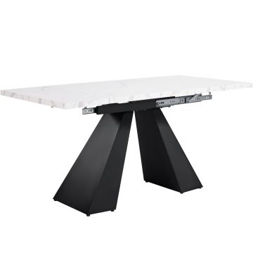 Masă de luat extensibilă, Alb+Negru | Aosom Romania