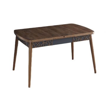 Masa de sufragerie extensibila, Beckley, Amalfi Motif, 131.5x79.5x76.5 cm, Maro