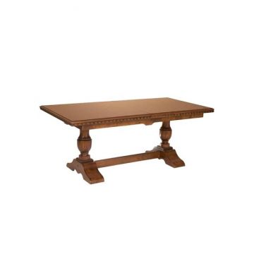 Masă Diana extensibilă, design clasic cu sculpturi manuale, lemn masiv și MDF, 200/278x100x80 cm, culoare personalizabilă