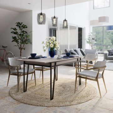 Masa extensibila, Decortie, Pal, 132x76x80 cm, PAL, Mocha