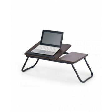 Masă laptop B19 60x34x23 cm, finisaj nuc închis, design compact