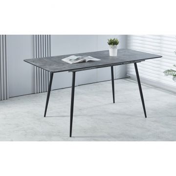 Masă Nichelle extensibilă, design modern și funcțional, PAL melaminat rezistent, 120-160x80x76 cm, gri