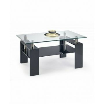 Măsuță cafea Diana H, design modern, PAL melaminat, 110x60x55 cm, negru