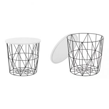 Măsuță cafea Mariffa, design minimalist și finisaj elegant, PAL melaminat, 42x42x41 cm, alb/negru