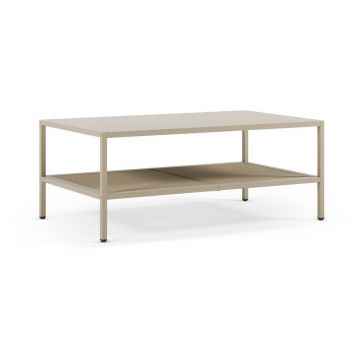 Măsuță de cafea crem din metal 60x100 cm Fayna – Marckeric Măsuță de cafea crem din metal 60x100 cm Fayna – Marckeric