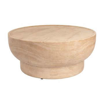 Măsuță de cafea în culoare naturală rotundă cu aspect de piatră ø 80 cm Noble – Zuiver