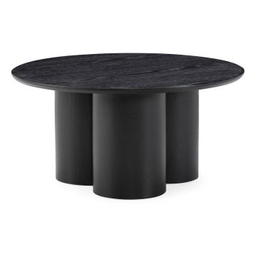 Măsuță de cafea neagră rotundă ø 80 cm Lua – MOME Măsuță de cafea neagră rotundă ø 80 cm Lua – MOME