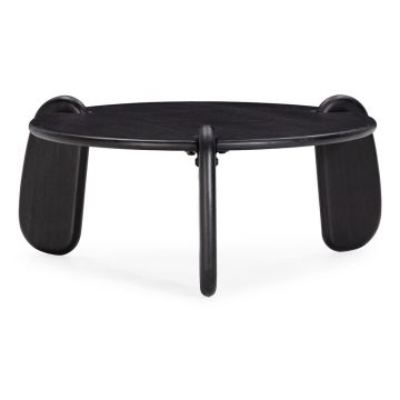 Măsuță de cafea neagră rotundă din lemn de mango ø 80 cm Tamira – MOME