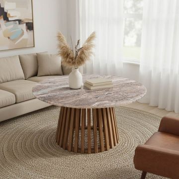Masuta de cafea Mable boho Maro 100x100x45 cm