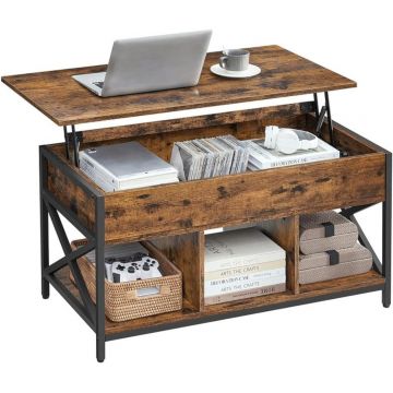 Masuta de cafea Vasagle Multifunctionala Maro 19.7 x 39.4 x (19.3-24.4) cm