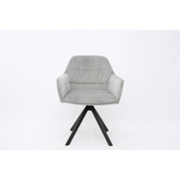 Scaun Swann, confort sporit, șezut generos, tapițerie catifea moale, 62x78x65 cm, Gri