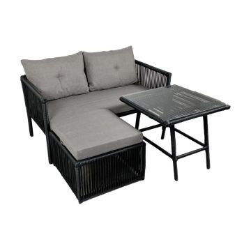 Set de gradina Shangai 8 Gri 158x62x62 cm