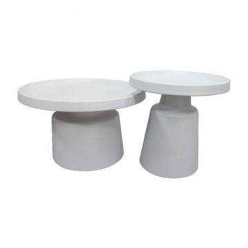 Set masute cafea Paula, culoare alb