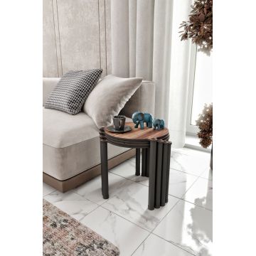 Set masute Nesting 4 piese, Poter, Lavia 4, MDF , Maro