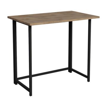 Birou pliabil Thox stejar-metal, negru, 80x50x72 cm