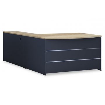 Birou reversibil Lotus Oak, Antracit 180x160x75 cm